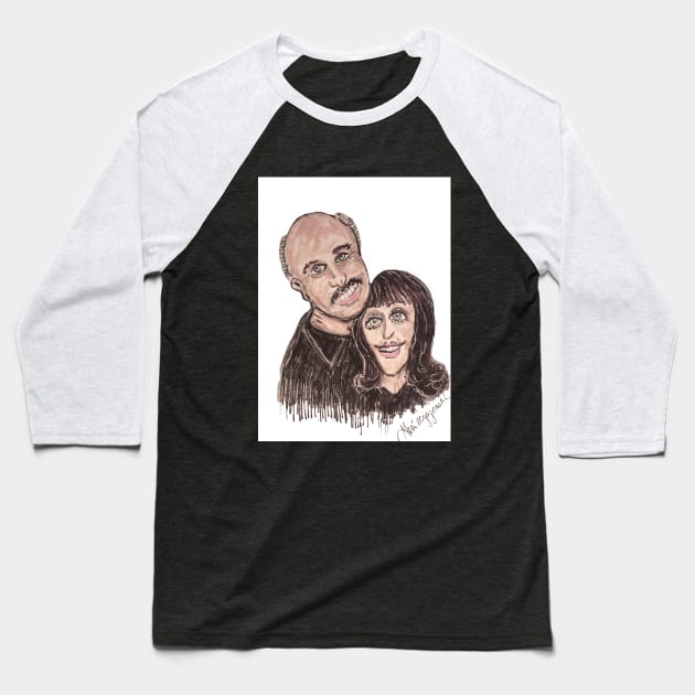Doctor Phil and Robin McGraw Baseball T-Shirt by TheArtQueenOfMichigan 